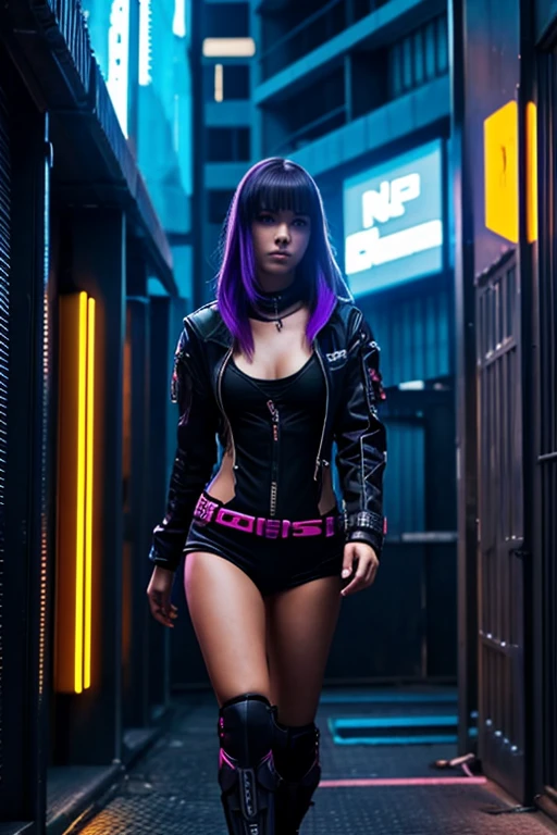 cyberpunk style, hot, fighter girl