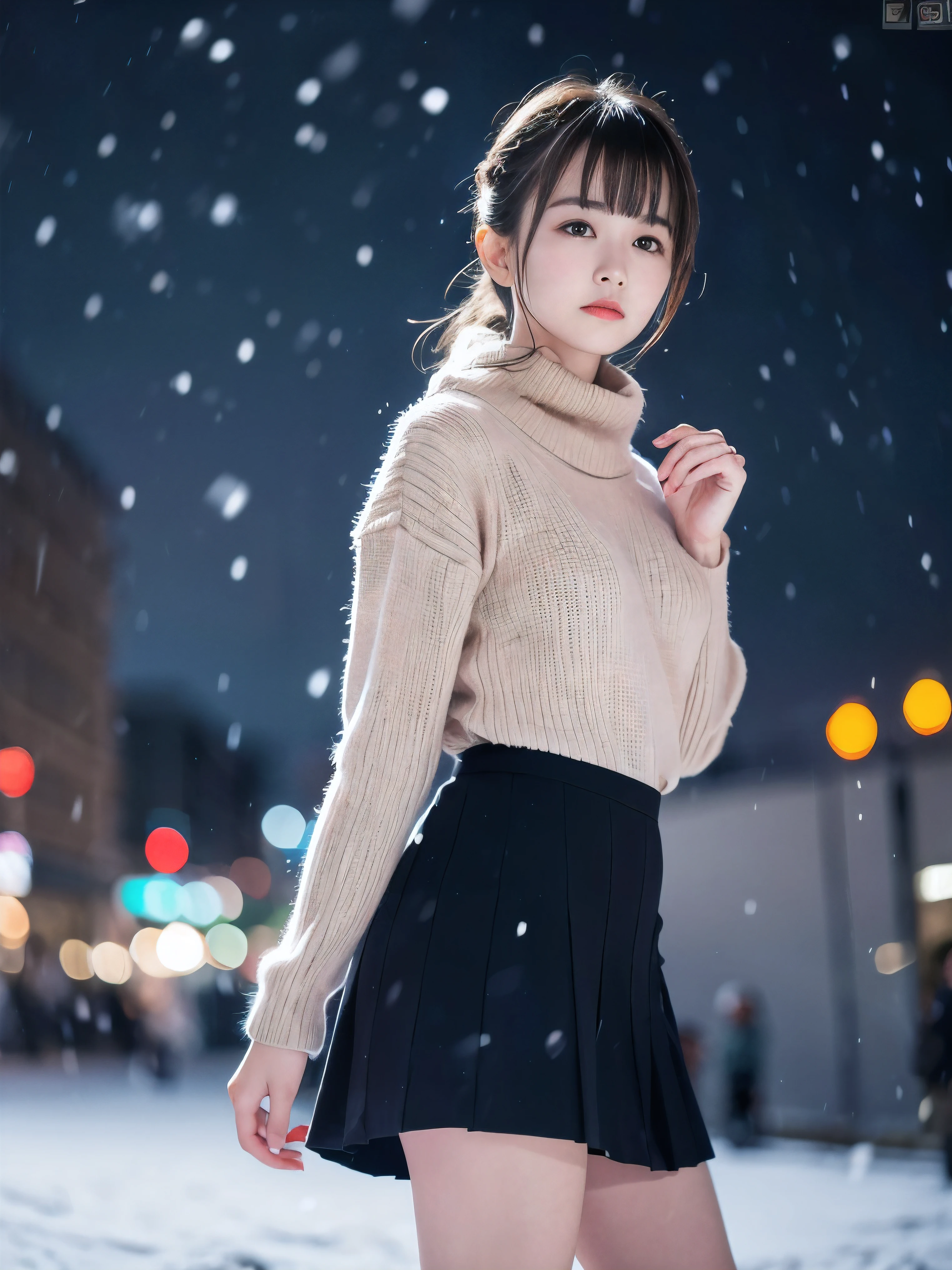 (1young girls), (Backwards:1.5), Looking back, (extremely detailed beautiful face), Amazing face and eyes, (Best Quality:1.4), (Ultra-detailed), (extremely detailed CG unified 8k wallpaper), Highly detailed, High-definition raw color photos, Professional Photography, Realistic portrait, Amazing face and eyes, (Sweaters:1.5), (Christmas, Christmas Ornaments, Christmas tree), Indoor, School, crass room, (Sheer lace panties:1.2), depth of fields, (View from below:1.2),