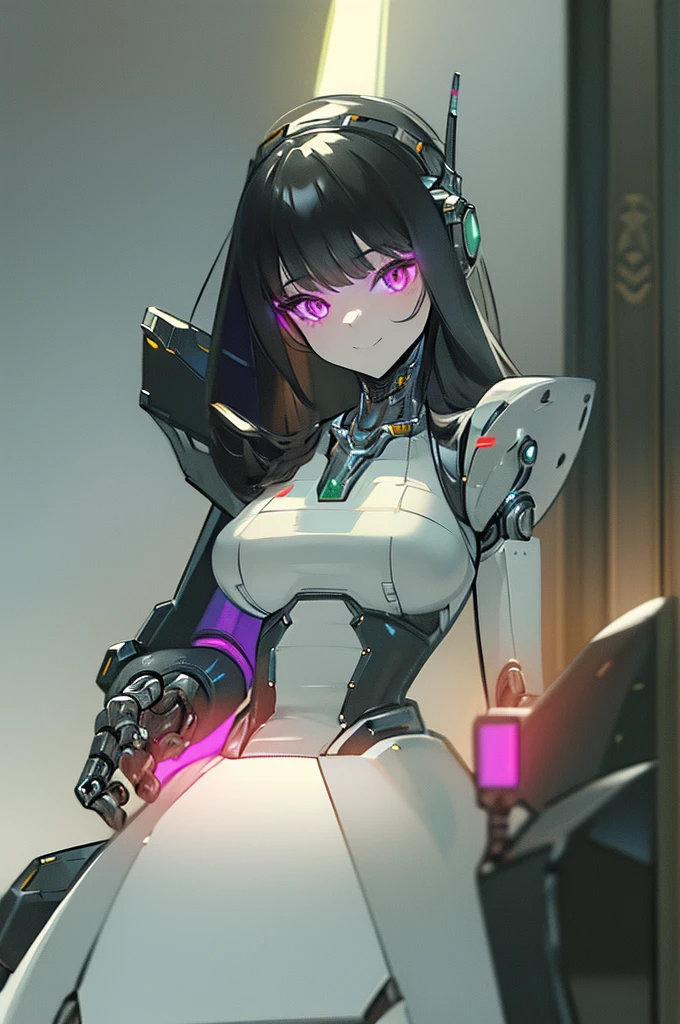 (masterpiece),(Highest quality),(Super detailed),(Best illustrations),(Best Shadow),(Absurd),(Detailed Background),(so beautiful), 16K, 8K, 4K,(Best Shadow),empty eyes,robotization,woman ,big bust,Robot Joint ,Metal skin,Black Suit,long hair,a black suit that covers the whole body,robot raiden shogun ,cyber suit,chrome body,mecha skin,metal skin
