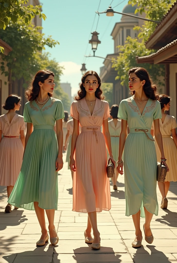 a group of beautiful princesses, dressed for a royal ball (ballgowns, long gloves, tiaras), dancing in the street at night in the rain, wet hair, wet dresses (((drenched))) (((soaked))) (((dishevelled))) (((clinging)))