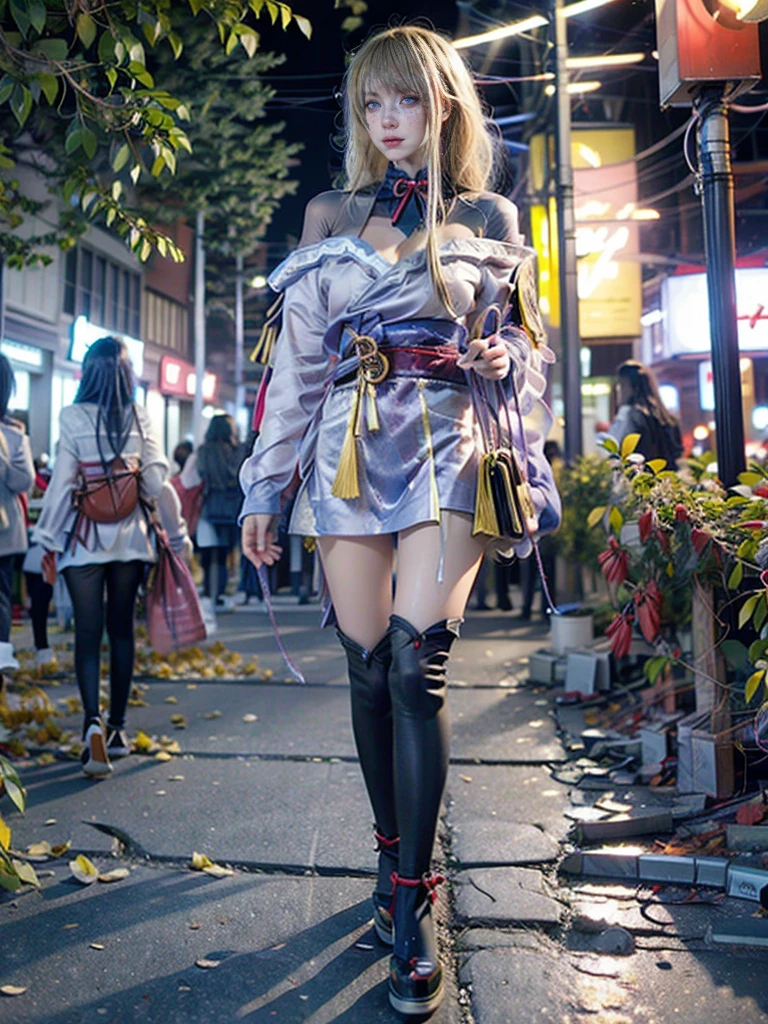  Blonde girl, Walking around the city