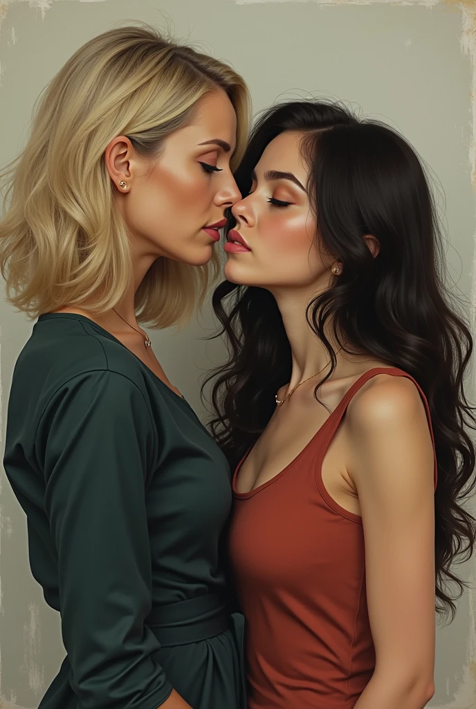 two women e um homem em um menage, one blonde, the other brunette , (2 girls:1.3),

Wet white t-shirt slightly transparent, nsdw, big and perky breasts,nsfw, peitos grandes, NSFW,  passionate look, sultry posing, passionate kiss, nsfw, breasts showing, White-panties, nsfw, sample breasts, blonde woman holding brunette woman&#39;s breasts, brunette woman short hair, blonde woman wolf hair (Long Bob),
lingerie white, breasts showing, 
rubenesco, Poster,
cowboy shot, standing , in a retro-futuristic setting, Estilo Atompunk,

white background, blank background,, (Extremely detailed oil painting:1.2), glow effects, GOD, Hand drawn, render, 8k, octane render, 4d cinema, Blender, tenebrosa, atmospheric 4K ultra detailed, cinematic sensual, sharp focus, humorous illustration, big depth of field, work of art, colors, 3d octane render, 4K, conceptual artwork, trends on ArtStation, hyper realist, Vivid colors, extremely detailed CG unity 8k wallpaper, trends on ArtStation, trends at CGSociety, intrikate, high détail, Dramatic, absurdists