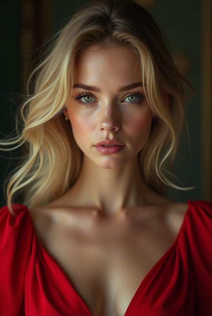 full bodyimage, Give me a picture of a 24 year old woman with wavy copper colored hair with blonde highlights, exy thin face, drop eyes,sleepy,red lips, open bra, big brests, drop brests, deep clevage, small waist, wide hips, white gstring, visible vagina, pubic hair,thick thighs, sexy pose, bird eye view, duo image, open bra, red dress, Long hair, big green eyes, slanted eyes ,medium lips, long eyelashes ,big breasts, big thigh that is in the gym doing exercise, with blouse and shorts, Curved waist, big breasts y piernas gruesas , thin fingers , few freckles,big thighs, The photo must be generated with high realism., with white lighting with a professional Sonyalfa77 DSLR camera INFO
