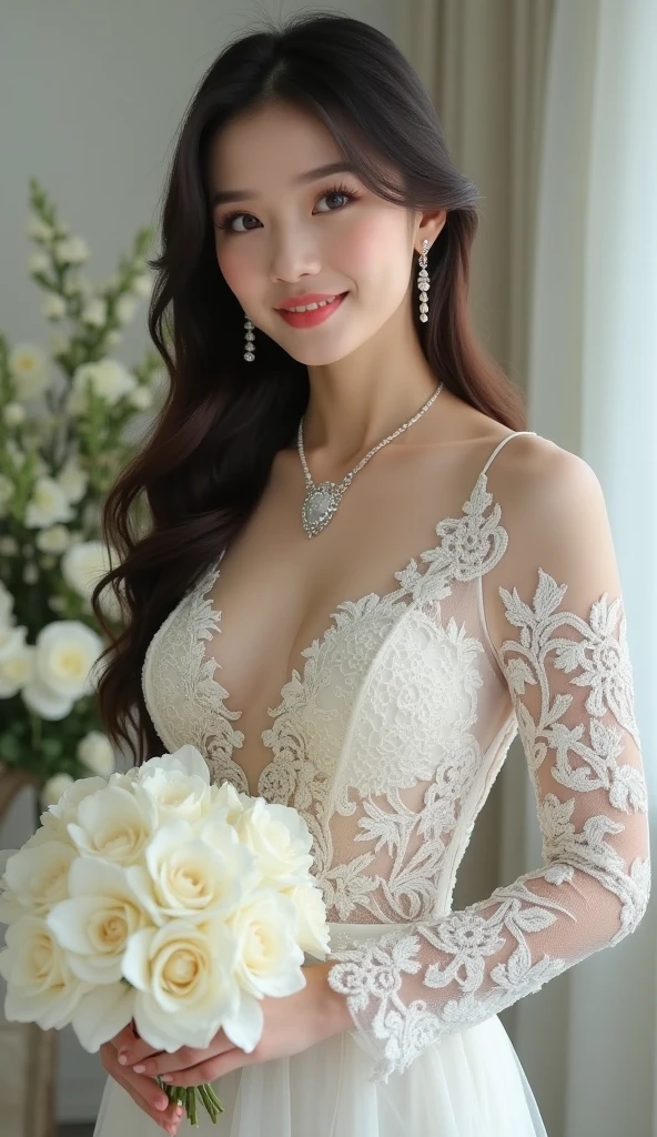 (Highest quality、Tabletop、8K、Best image quality、Award-winning works)、One beautiful bride、(alone:1.1)、(The most extravagant and gorgeous huge pure white wedding dress:1.1)、(Perfect Wedding Lace:1.2)、(The most gorgeous and luxurious giant tiara:1.1)、(The most extravagant and luxurious giant necklace:1.1)、あなたの最高の笑顔で私をplease look、The finest jewellery decoration、Perfect Makeup、Long eyelashes、Ultra HD Shining Eyes、Ultra HD Hair、Ultra High Resolution Glossy Lips、Ultra High Resolution Perfect Teeth、Beautiful face in ultra-high definition、(Accurate anatomy:1.1)、Very bright and beautiful skin、very bright and vivid、Perfect beautiful bridal hairstyles、(Front facing body:1.1)、(Solid pink background:1.2)、Cleavage、nude、(( M-shaped legs, please look )))), (Show me your legs spread wide: 1.5), Real nipples, real open, (Woman&#39;s pussy juice squirts onto the camera:1.2), Beautiful 20 year old Japanese woman, (((Stimulate the clitoris, Masturbation and fingering, orgasm))), Detailed facial features,(Front view), (erupt from pussy:1.2), (erupt:1.2), ショルダーストラップを外してVery large breasts bigger than a faceを露出させます, (Showing realistic beautiful nipples:1.5), ((Very large breasts bigger than a face:1.85)), (((Very severe sex addiction))), ((((A real bitch))))


