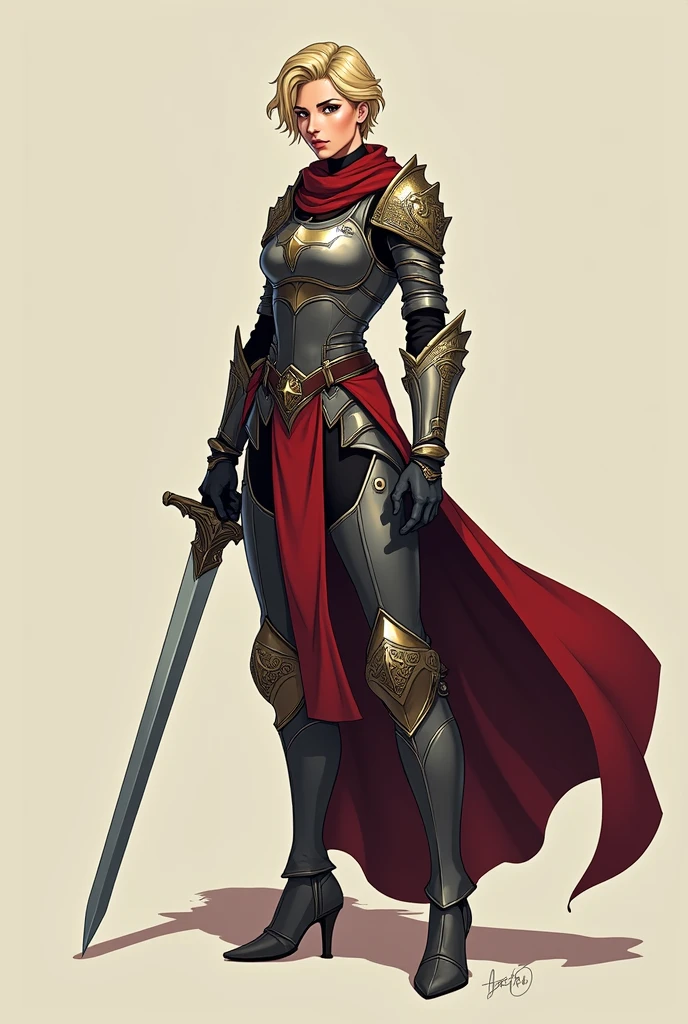 Cinematic scene, hero view, female knight, action pose, detailed background, masterpiece, best quality, high quality, highres, absurdres, guild wars <lora:guild_wars_xl_v5:1>