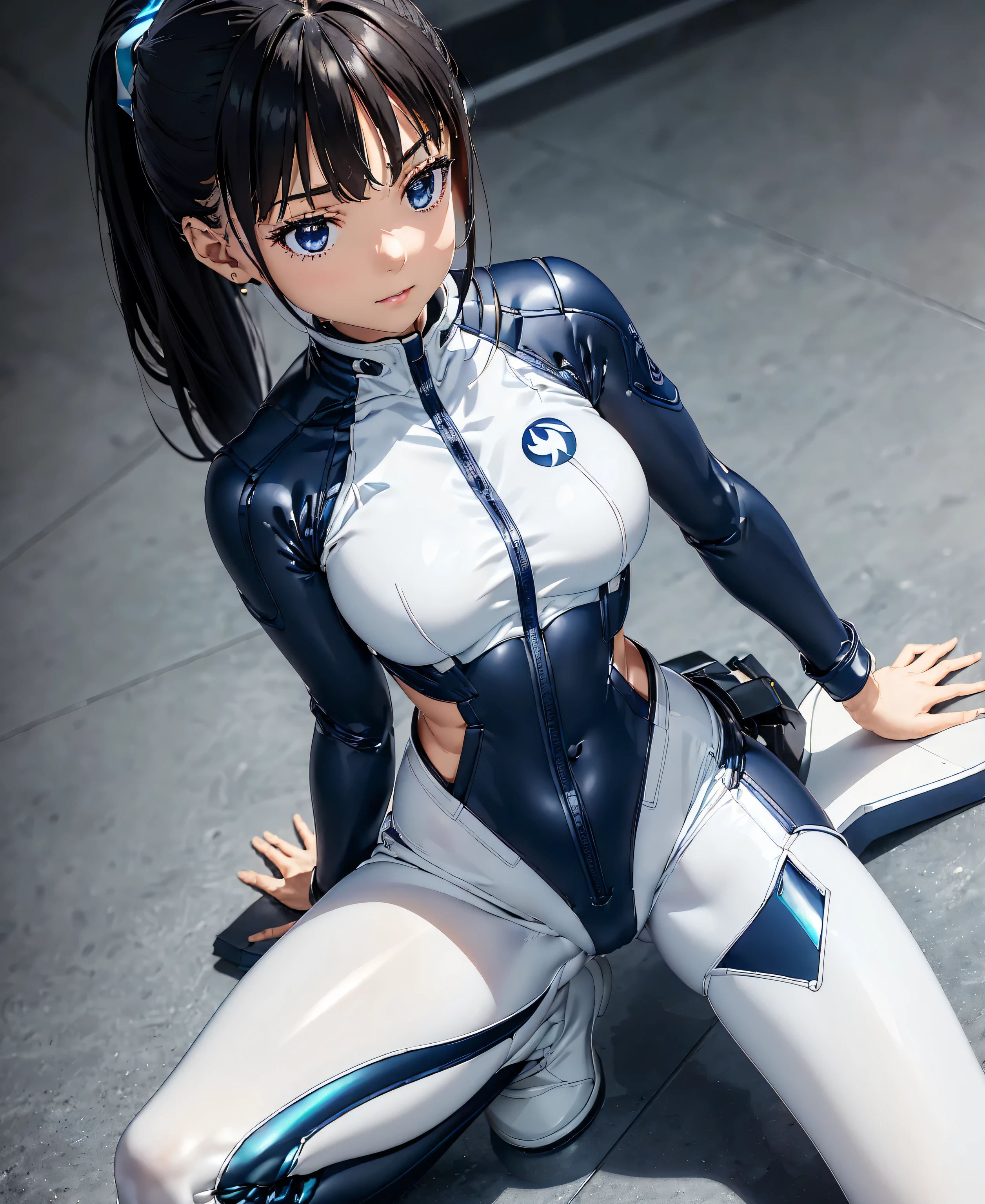 (woman:2 people), ((Highly detailed skin), Beautiful realistic face, White skin, Pointed Chest, Small nipples, Perfect Anatomy, Realistic eyes, Natural Eyes, Brown Eyes, Accurate eye focus, Accurate limbs), (Hyper Realist, Ultra-realistic, 4k, Attention to detail, Ultra-high resolution, highest quality, masterpiece, Presence, dynamic, Uplifting, bold, Sharpness), (Thinning hair:2), (Soft Hair:2), (Straight hair:1.5), Long, slicked bangs, Very light coppery amber hair, Hair on one eye, (Twin tail hair), (Female gymnast, Detailed costume, Wearing a long sleeve leotard:1.5), Shiny long sleeve leotard, Metallic colors long sleeve leotard, Racing long sleeve leotard, Gymnastics Long Sleeve Leotard, High leg long sleeve leotard, Long sleeve leotard with crystals, ({Metallic pink color| Metallic gold color| Metallic silver color| Metallic red color| Metallic navy color| Metallic blue color| Metallic purple color| Metallic yellow color| Metallic grey color| Metallic colors|}Long sleeve leotard colors), Big Breasts:1.3, Tall, Long, slender limbs, Crouch down, M-shaped split, (Squat:1.2), Squat with your legs wide apart, Spread your legs, The long-sleeved leotard is digging into her butt, barefoot, Looking into the camera, smile, Underhair does not grow, (Gymnastics Venue:1.3), Nikon, Canon,