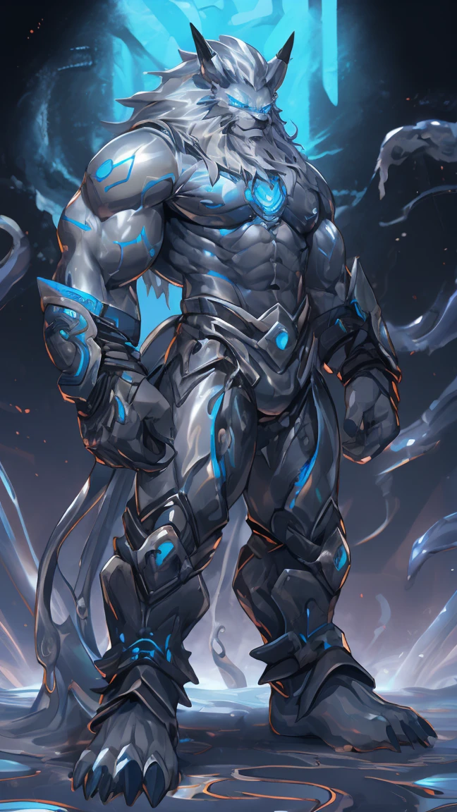 male, Synthesizer , metal silver slime body,  silver metallic sticky mucus , sticky skin ,sticky skin,Machine Tool , Android, Leomon Silver Lion ,Digimon,lion,male, network Hive. Full Body Mechanical Bodysuit . Mechanical Lion  . full-body photo . Liquid Metal Mecha Cover .silver metal bodysuit, shiny metallic tights,  Evil Smile . blue glowing eyes.细节皮肤 Digimon,Blue Glowing Streak . Neon Light Tattoo ,Intricate skin details, Smooth Reflective Leather . kneeling position .legs spread..liquid metal pool.liquid metal tentacle.INSECT NESTS.Big crotch bag.erect.absorption, goo skin, silver slime, enamel,unrecognizable ,Transform  ,,melt,Tentacles,gender.Drooling.. full-body photo .Excited.clear hands and feet .. silver metallic sticky mucus , sticky skin ,goo leather ,  silver smooth leather.Tentacles纏繞身體.黏糊糊Tentacles纏繞身體