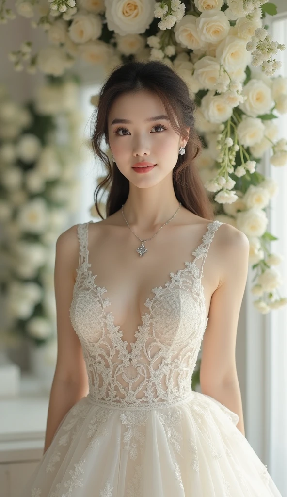 lace thong&Good, (((Very elegant and beautiful, Perfect detail, Super detailed))), whole body, The most detailed girl, Depth of written boundary, Beautifully detailed whole body, Thin legs, 1 girl, 30 years old, Very short hair, Spiked Hair, Gray and silver hair, Beautiful detailed hair, Perfect Face, Expressionless, Beautifully detailed deep eyes, Open your mouth a little, Delicate arms and hands, Pale skin, Earrings, Beautiful and gorgeous necklace, Colorful background, HD background, Blurred Background, Very delicate and beautiful, Masterpiece, (((Highest quality, Very beautiful 8K CG wallpaper))), (((Trendy hairstyles))), (Inside the room,Stylish interior,window),