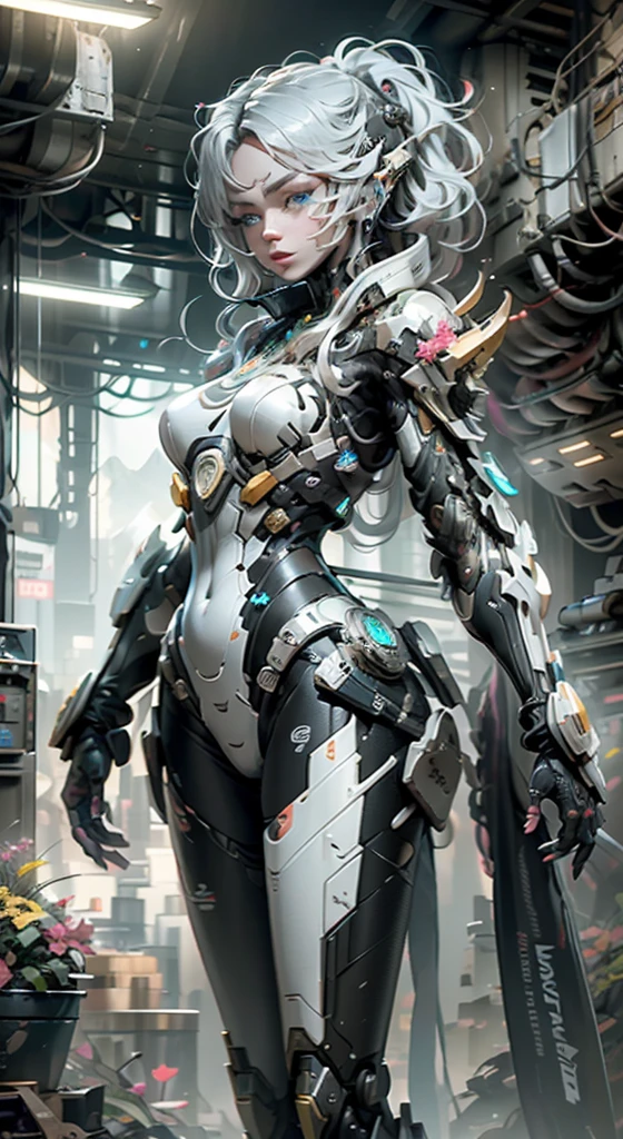 ((Highest quality)),(Ultra-high resolution),(Super detailed),(Detailed Description),((The best CG)),(masterpiece),Highly detailed art,(Sci-fi art with intricate detail:1.5), (Female Android:1.7),(Machine eyes staring into the distance:1.3),(Precision circuitry built into clear parts:1.6),(Polished and well-balanced mechanical body:1.4),(Neuron:1.6),(A powerful, shining core:1.6),