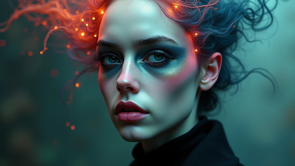 (Cinematic Frame: Realistic, Fine Drawing, Lots of Details)
(((ultra realistic))) Photo, masterpiece, top quality, (pale skin), (Ultra detailed face and eyes), 1 girl, Adult, In this cinematic frame, we are presented with a ((fiendishly evil Harlequin Girl:1.2)), (her form emerging mysteriously from the clouds of smoke:1.2). The scene takes on a surreal and captivating beauty as she stands amidst the ethereal landscape, her figure adorned with delicate sensual bodycon dress. These garments boast an astonishing transparency, creating a mesmerizing effect as they reveal just a hint of her form beneath.(Natural breasts). (Soft Lighting), (The play of light and shadows), depth of field, bokeh, (special attention to skin detail: 1.2), Detailed leather texture, detailed skin pores. (Erotic atmosphere of the frame. Color range - Teal, ox blood red, lime green and Grape purple tones), UDR, ((Film grain)), ((rays)), (Glare), ((full body portrait:1.2)) , ultra detailed. random00d
The composition of this artwork is truly remarkable, (fine lines and delicate pastel tones reminiscent of a watercolor painting:1.1). Every intricate detail is painstakingly captured, showcasing the artist's mastery in creating a hyperdetailed and realistic portrayal. EdobHorrorLandscape