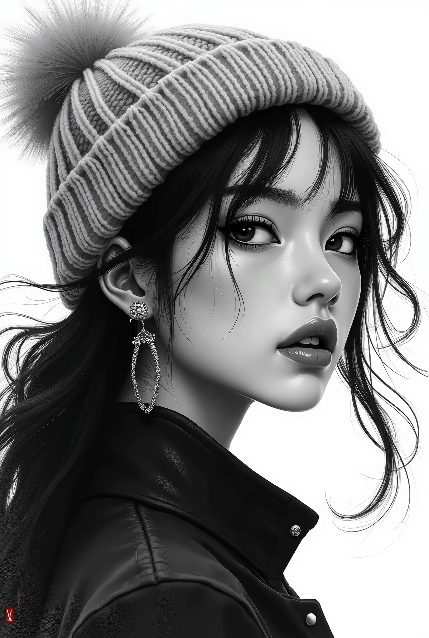A close up of a woman wearing a hat and a jacket - SeaArt AI