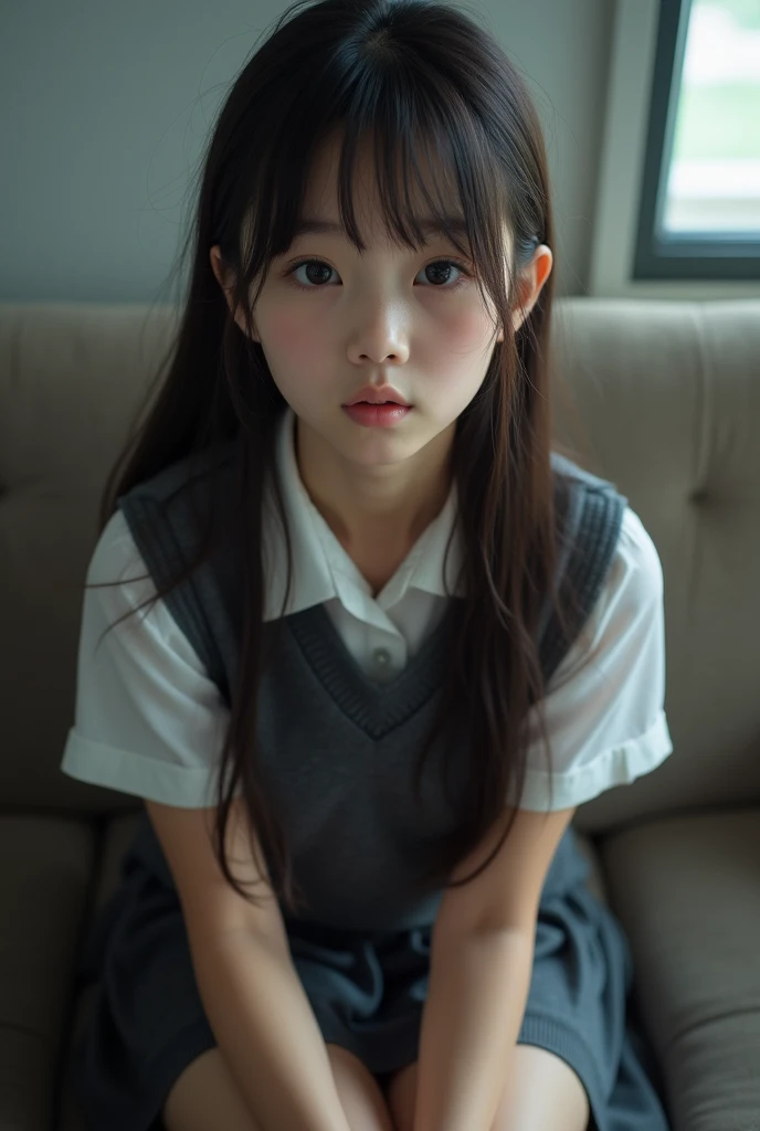 Tiny asian schoolgirl bent over