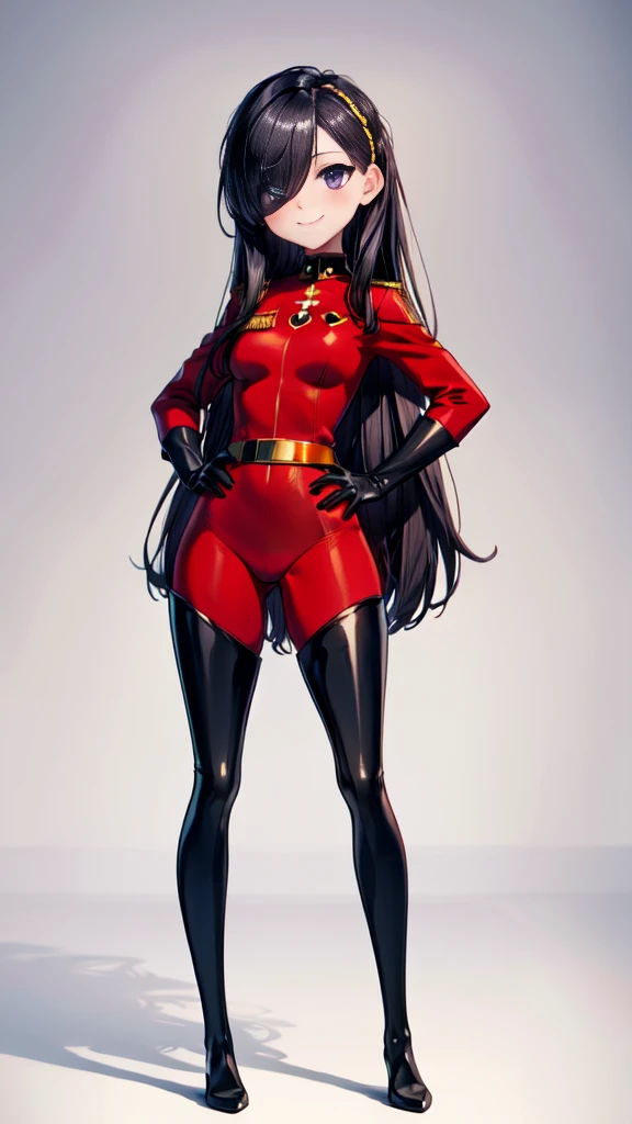 1girl, superhero, leotard, bare legs, boots, standing, solo focus, tight belt, hands on hip, full body shot, mature lady, perfect anatomy 