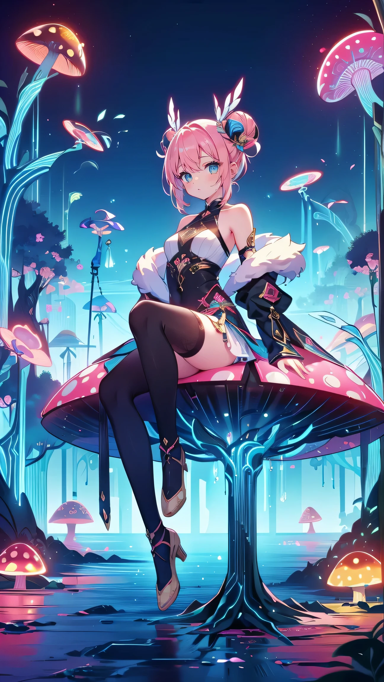 (masterpiece), (best quality), (high res) Solo, (perfect anatomy), (young girl (), fair skin, pink hair (shoulder length), green eyes, (bunny ears) (skin tight swimsuit), (blue high heels boots), (shirt), (super tight mini skirt), flustered, blushed, flat chest in a futuristic car setting with a green light, cyberpunk, cyber suit, best anime 4k, cybersuits, being fucked inside a car full of people, Dog Collar, being groomed, being groped