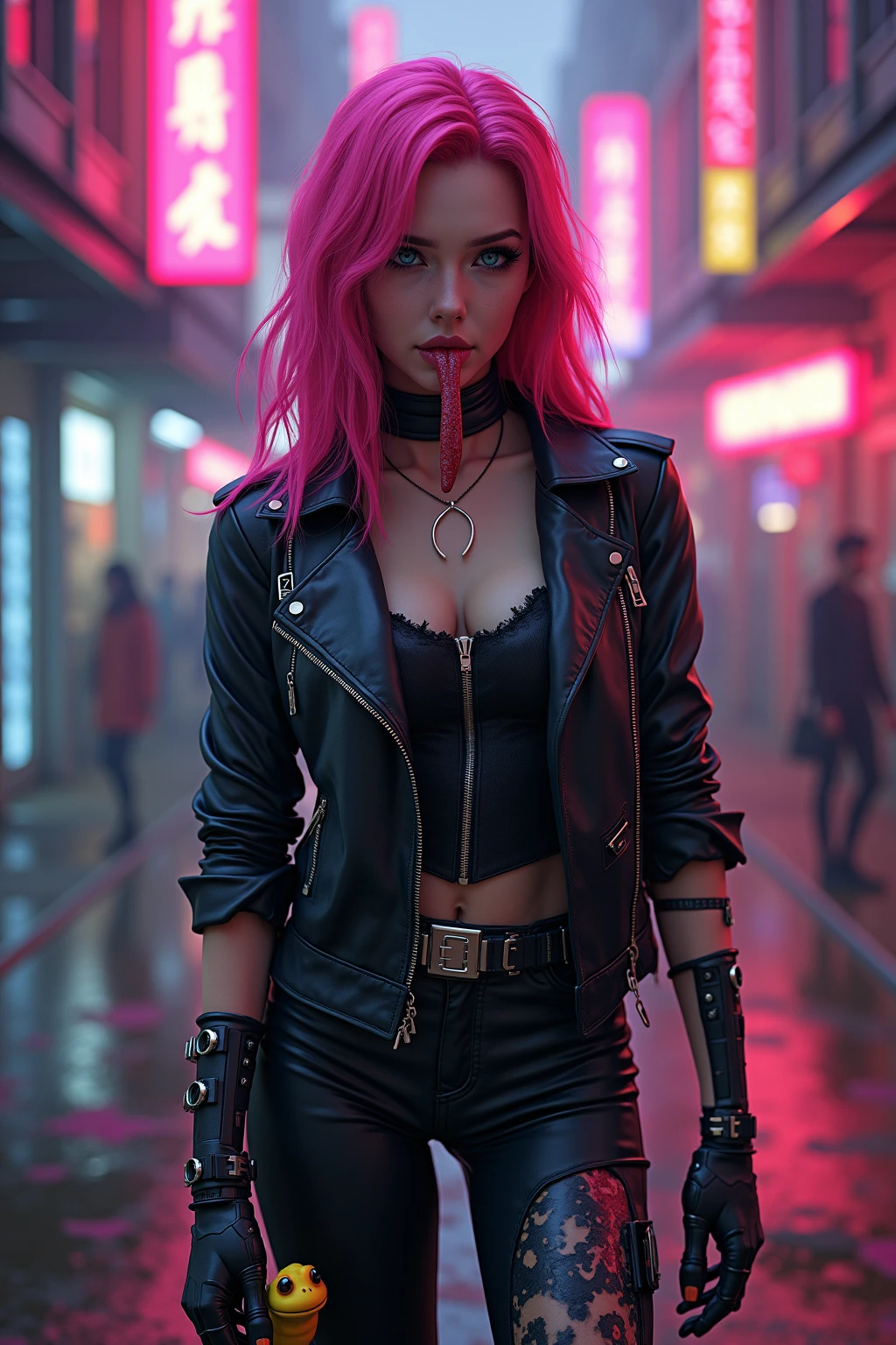 (best quality,highres,masterpiece:1.2),ultra-detailed,realistic,spy sexy beautiful girl, black shinny slip body suit,((shortgun in hand:1.2)),(open v chest clothes:1.2), ((red color shinny thigh-high shorts:1.2)),(big boobs), war background,professional,physically-based rendering,vivid colors,sharp focus,detailed facial features,expressive eyes,elegant pose,dynamism,atmospheric lighting,explosions,smoke,action-packed,high-intensity,adrenaline-fueled,bullet shells,powerful stance,secret agent,stealthy,confident presence,grim determination,dangerous mission,secrets,espionage,nighttime,laser sights,adventure,thrilling suspense,lethal weapons,intense combat scene, sexy, very sexy, nsfw, V cut clothes, big boob, pink hair, white skin, korean idol face