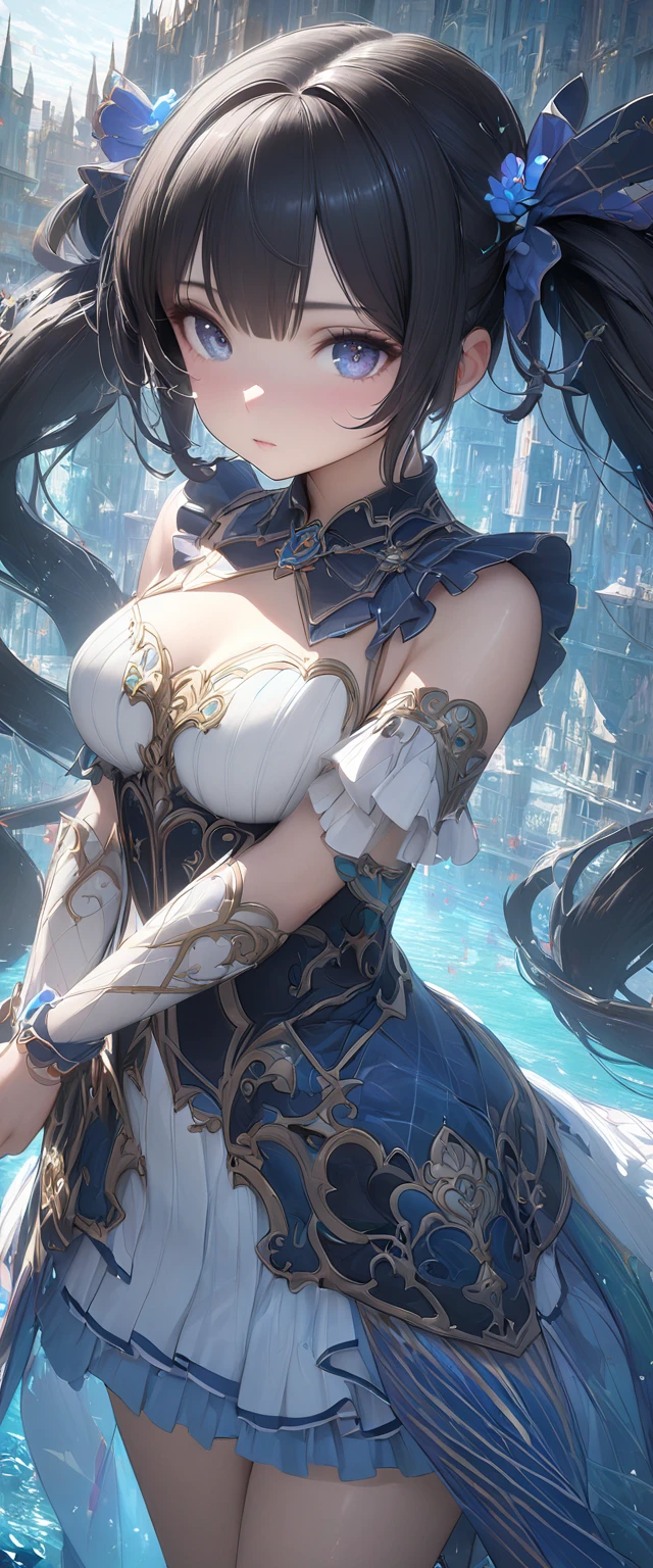 art, Unity 8k壁纸, Ultra-detailed, Beautiful and aesthetically pleasing, (s fractal art: 1.3), flower, girls, (Hairstyles: Long hair) Ocean, Extremely detailed, Cowboy shot, The most beautiful, Seafoam, Buble, cute big breasts, ultra quality, random background, random dress, --auto --s2