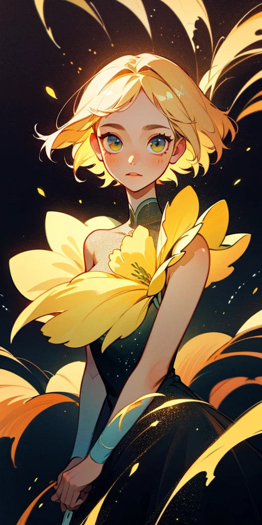 Tulitchi Yellow s a protrusions at the top of her head shaped like the petals of a tulip. body color is yellow. SPARKLE; GLITTER