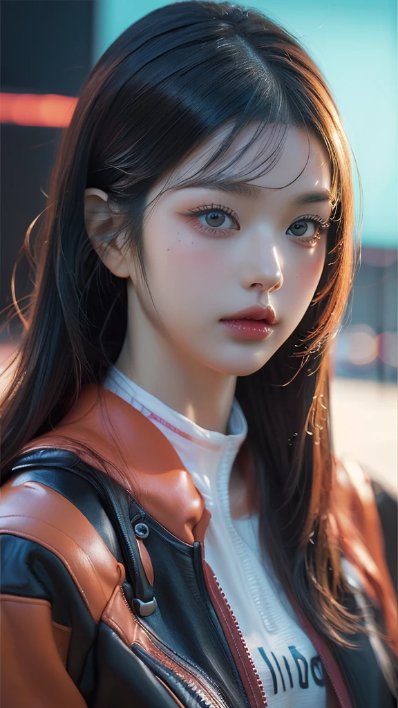 ((best best quality)), ((MasterPiece)), (Detail:1.4), 3D, A beautiful cyberpunk female image,HDR(high dynamic range),RayTrace,nvidia rtx,The ultra-Resolution,Unreal 5,Subsurface scattering、pbr texturing、postprocessing、Anisotropic Filtering、depth offield、Maximum Clarity and Clarity、Many-Layer Textures、Albedo and Specular map、Surface coloring、Mitsu-Accurate simulation of material interactions、Perfect Scale、octanerendering、Two-colored light、large aperture、low ISO、white balance、Rule of Thirds、8K RAW、beautiful bright pupils,flowing robe,Fine pupils,Detailed face and eyes,Long Lashes,Blushlush,voluminous hair,Tender red lips
