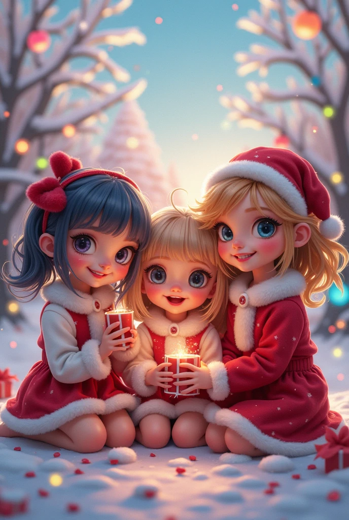 (best quality, highres, ultra-detailed, realistic:1.37), vibrant colors, soft lighting, warm and cozy atmosphere, family love, joyful laughter, Christmas decorations, fireplace crackling, twinkling lights, cozy living room, comfortable sofa, happy smiles, excitement, holiday spirit, genuine happiness, tender moments, love and affection, beautifully wrapped gifts, anticipation, heartwarming scene, holiday traditions, quality family time, magical atmosphere, festive mood, meaningful celebration, precious memories, loving parents, sisters' bond, festive outfits, sparkling ornaments, happy tears, genuine expressions of joy, glowing faces, enchanting ambiance, cozy blankets, cheerful surprises, playful children, magical Christmas morning, warm embraces, shared laughter, grateful hearts, love-filled home, joyous celebration