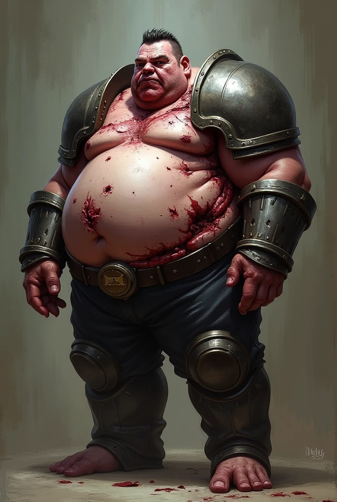 Full body、Bloody、Bloody、Top image quality、​masterpiece、8K、kook、Strongest、Atrocious、The Monster、Murderous ghosts、Force、wrestler、Musculoskeletal augmentation々、musculature、fear face、Ultra-obesity、chubby、fatness、strangle