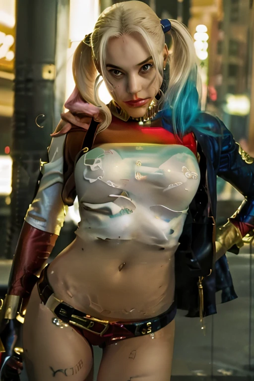 Harley Quinn, film grain, Dynamic pose, big_breasts, spread_legs