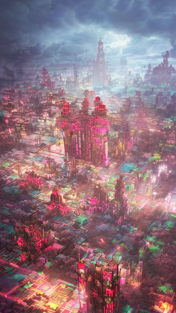 (Ultra high definition:1.4)、(Fantasy、cyber punk、Ancient Chinese castles:1.3)、(Irregular red building:1.5)、(Floating in the clouds:1.2)、(Patchwork Cottage、Neon lighting、Floral decoration:1.4)、(Cityscape in the sky:1.1)、(Ross Tran、Inspired by Mikey Chan:1.2)、(Realistic lighting、Light Shaft、warm glow:1.3)、(masterpiece:1.2)、(high quality、Beautiful graphics、