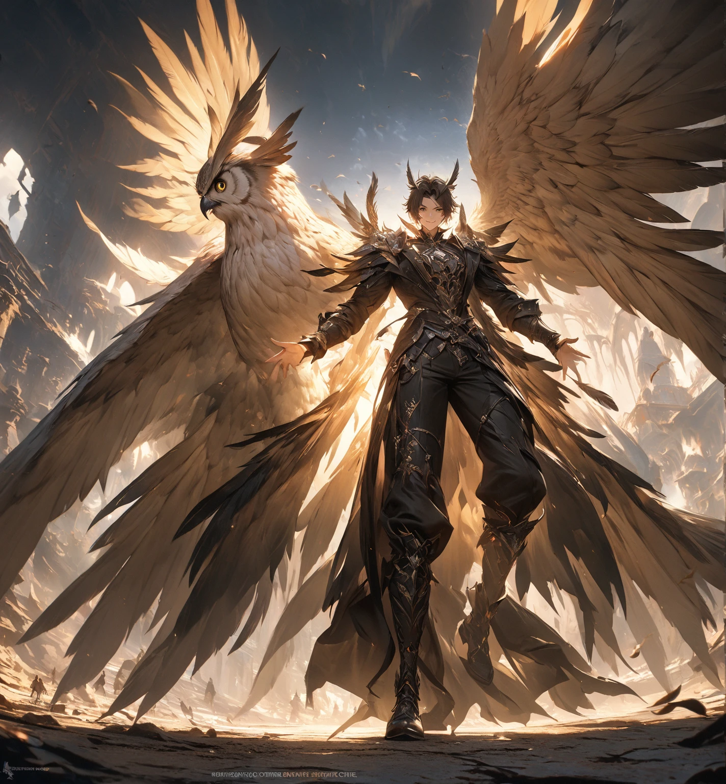 ((best quality)), ((masterpiece)), (detailed), Griffin fighting a ufo