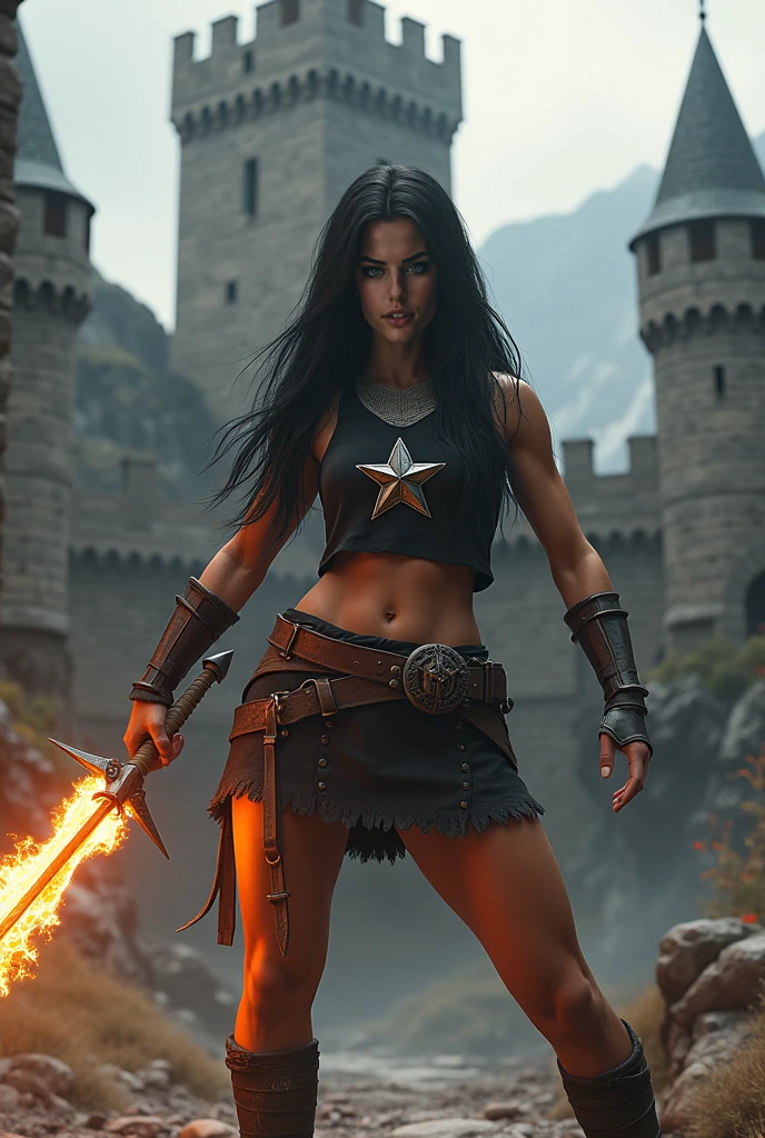 ((Full body photo, standing, feet on the ground))(Ultra quality:1.2), (Ultra detailed:1.2), (Ultra detailed clothes:1.2), (Ultra detailed face:1.2), (Ultra detailed eyes:1.2), (Ultra detailed body:1.2), (Ultra detailed weapons:1.2), young pirate girls, torn clothes, different hair colors, sword fights, battlefield in the background, fire in the background, night