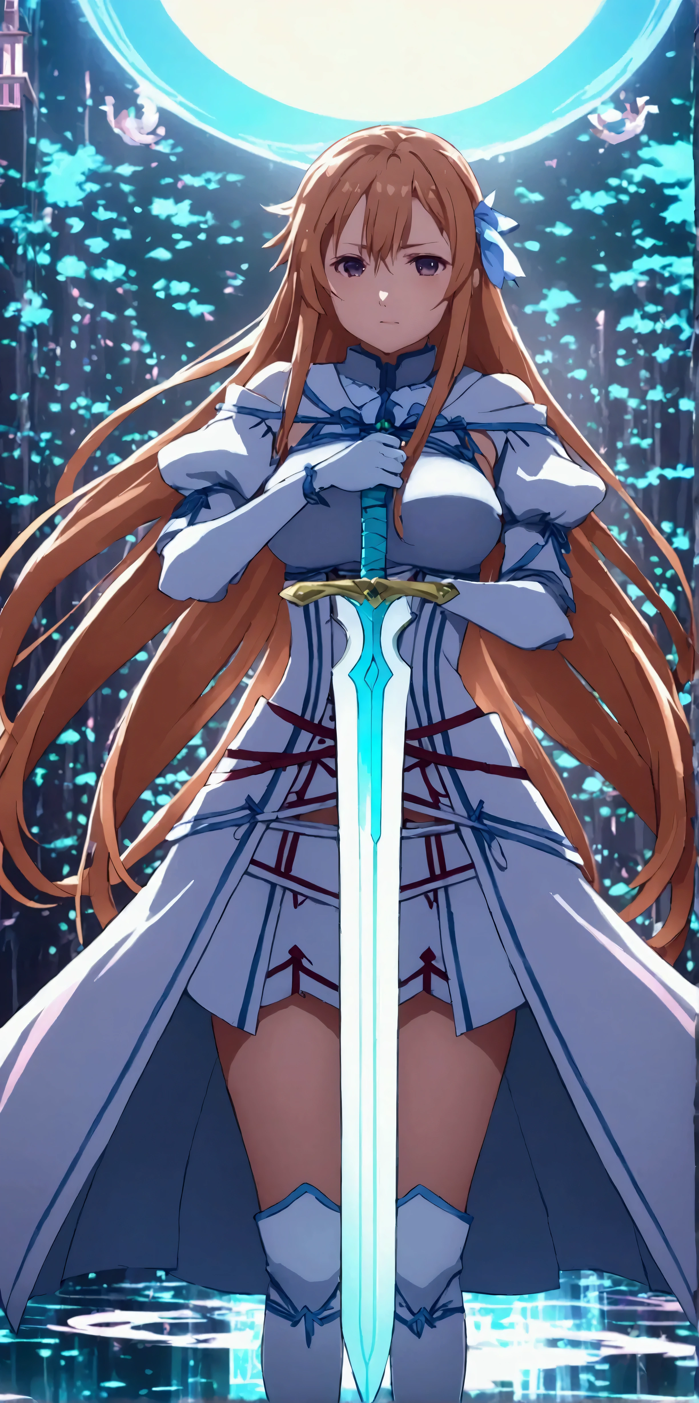  With the help of Shadow , Asuna Yuuki succeeded in stealing the sword from Cleavs ,  but she often fainted after battle .  While she was unconscious ,  her body was taken over by Shadow .  asuna yuuki learned Shadow's true identity in a battle Tough battle with CEO Morrow of Cleavs. And finally ,  her body was completely taken over by shadow using the sign ritual 