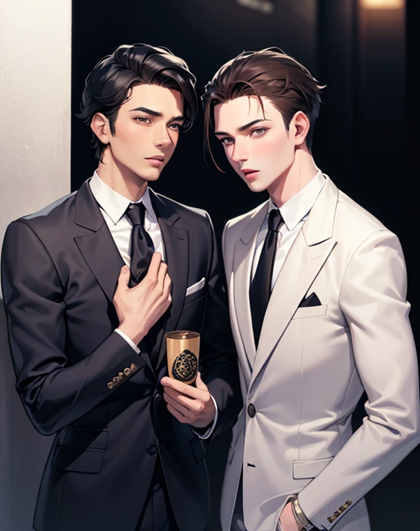There's a man in a suit and hat smoking a cigarette, inspirado em Frank Xavier Leyendecker, Cai Xukun, inspirado em J. C. Leyendecker, inspirado em J.C. Leyendecker, inspirado em Vincent Lefevre, Beautiful androgynous prince, delicate androgynous prince, Retrato masculino steampunk, Sakimichan Frank Franzzeta