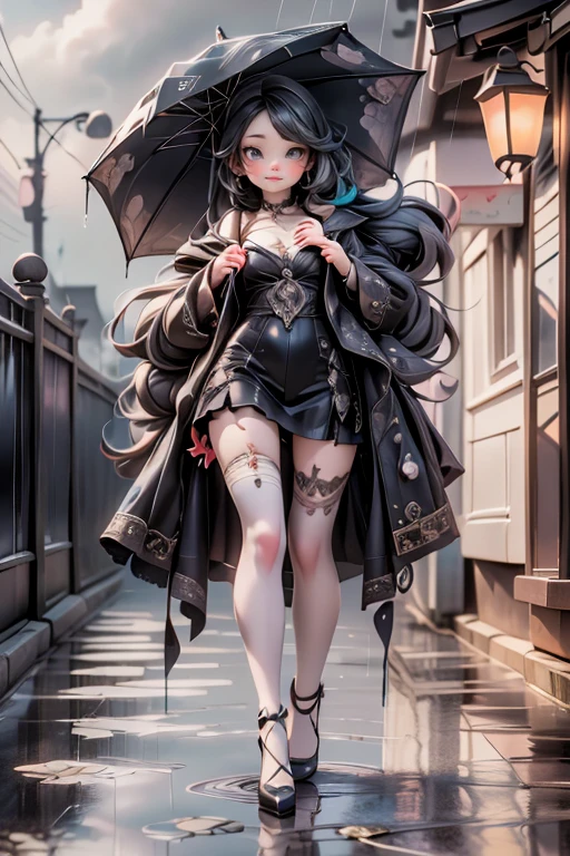 ((Raw photo)), ((masutepiece)), Dressed anthropomorphic humanoid dog ((poodle, White fur)), a person々Walk between, Intricate details of large feet, Complex Greebles Piece, The devastated city behind, Larger