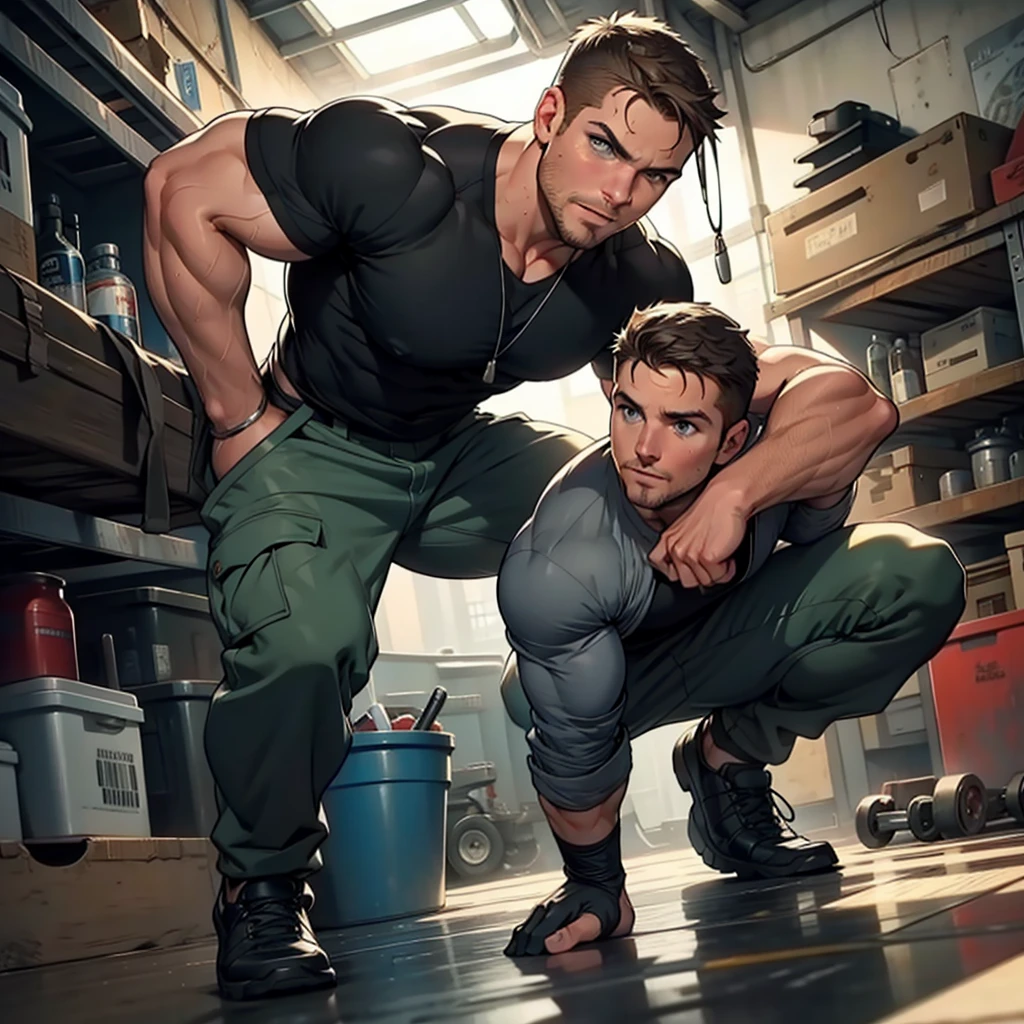NSFW , 32k, high quality , detailed face , detailed hands , detailed muscles , stephen amell TOTALLY NAKED , standing indecent, posing in a gym hall,  SHOWING HIS COCK ,standing with spread legs, showing his muscles, background brick wall with SIGN TEXT WRITTEN ON IT " IF YOU HAVE BIG BALLS SHOW IT HERE !'  , DARK GREEN AMBIANCE