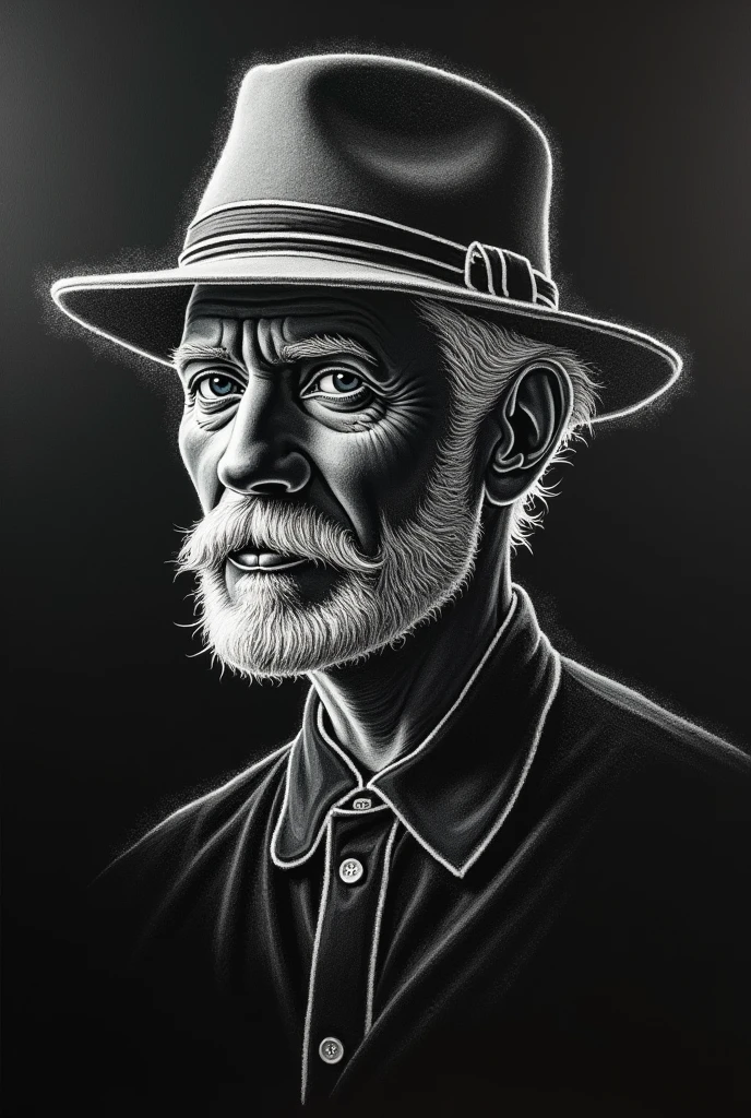 (ink style art:1.3), abstract painting of an old man, Upper body, lament、sorrow、A work expressing the loneliness of the elderly, (look at the audience), Works drawn in ink, vector style, black ink, (white background), Simple style, thick and bold brush strokes