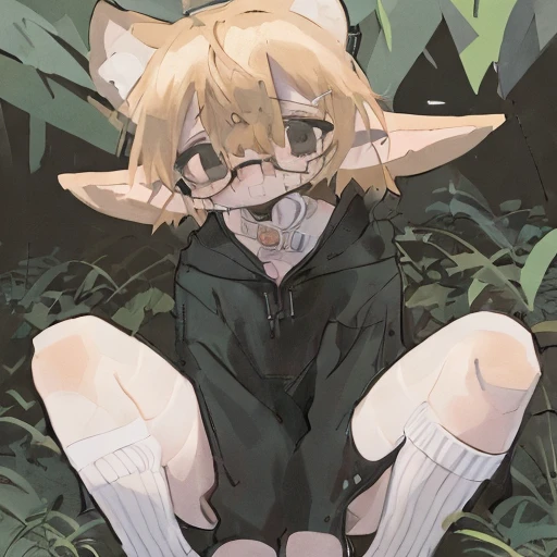  (((naked))), Chubby,very small in height,blonde, ((many tears)),cowgirl position, squatting, ((spread legs)),((pointy ears)),((elves)),in forest,(1girl),(((glasses)))