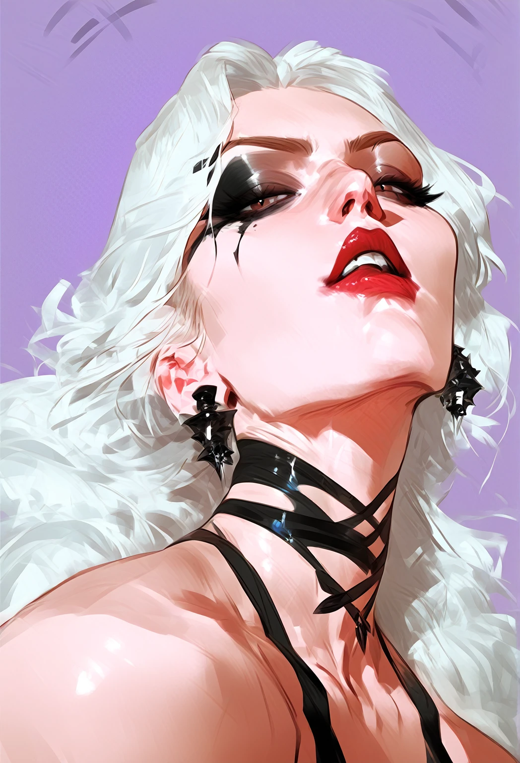 ((emmanorts)) as Lady Death, beautifully detailed eyes,beautiful detailed lips,long black hair,perfect skin,curvy figure,intense gaze,seductive expression,soft lighting,fine details, perfect hand, a fist, perfect anatomy, perfect arms,