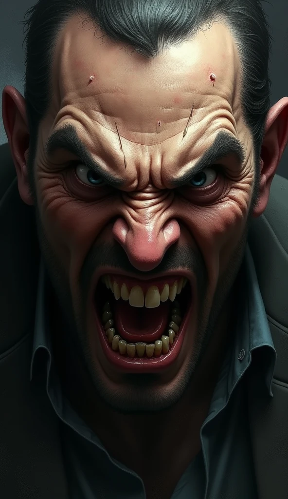 Angry face character