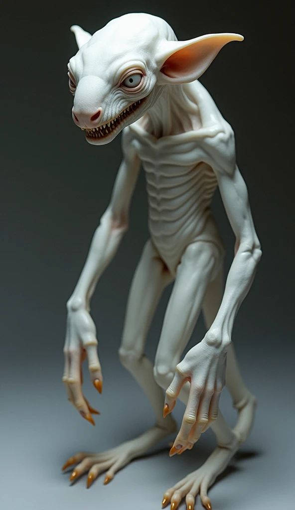 A man with a horse nose with ugly teeth with 5 legs and 3 arms angry very ugly and very thin