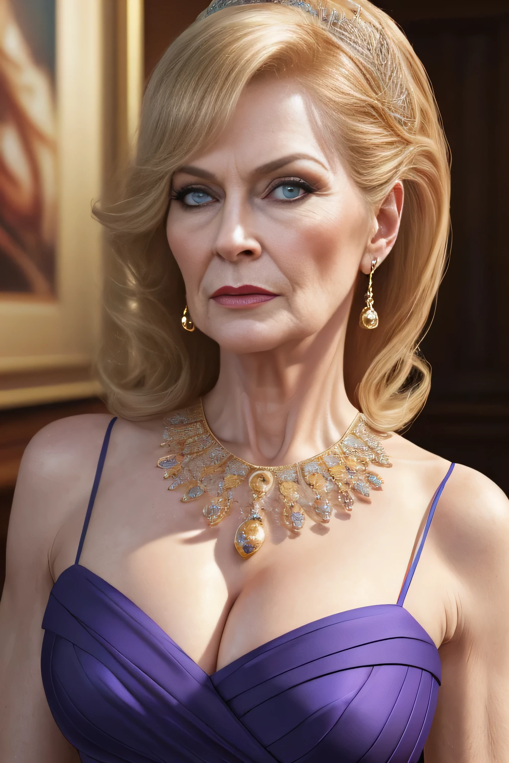 ( best quality,4K,8k, High image quality, upper body, artwork :1.2), People sharing very detailed fun 々 ,(Realistic,photoRealistic,photo-Realistic:1.37), Hall for people 60 and over々Barrel Madame, queen ,Dominant Expression , ( Nancy Patricia D ................'Alexander Pelosi:1.1), Elegant People for Mature Women Over 60 , Rich curves, Wrinkled face , short hair , Intense aura, Sublime Dominance, real faces using AI technology , lingerie in various colors , In the bedroom, In the garden, See transparent lingerie , Wearing panties, Makes Bras Visible , good, I' I'm looking forward to it , Show me your ass from behind