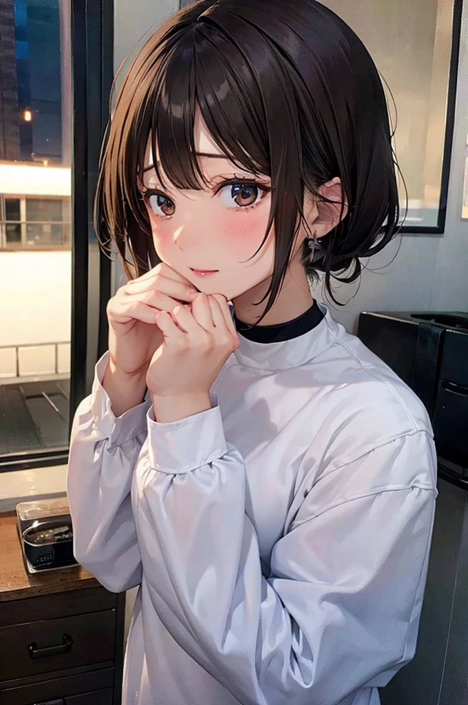 ((clothed:1.5,school uniform:1.5)),(from below:1.2),(Thin type:1.8),(big breasts),(random hairstyle),(Highest image quality,(8k),ultra-realistic,best quality, high quality, high definition, high quality texture,high detail,beautiful detailed,fine detailed,extremely detailed cg,detailed texture,a realistic representation of the face,masterpiece,Sense of presence)