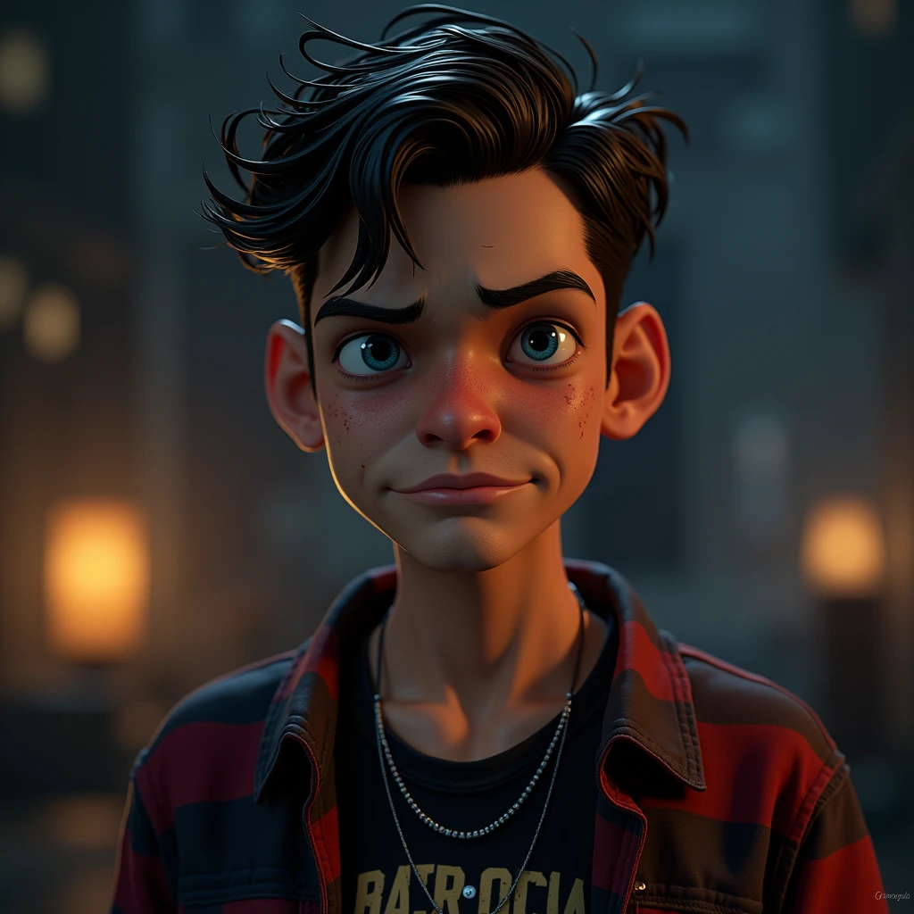 a ((22 years old)) boy with short black hair, round glasses, and a somewhat timid personality. usually wears a yellow polo shirt with a red collar, blue pants, and white socks. ((charming anime eyes)) College ground, college building, building, college front view. realistic, full hd face, uhd 32k