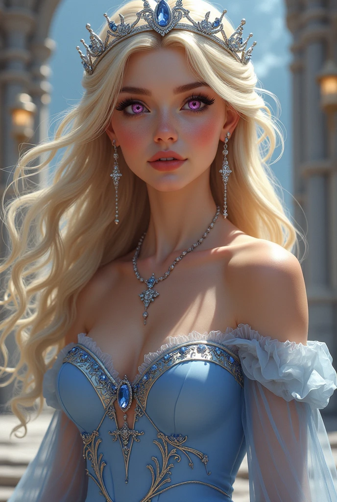 Uma foto de MSE uma mulher barbie, expression joyful, Cabelo loiro bonito movido pelo vento, vestido princesa movido pelo vento, design luminoso, pastels colors, gotas de tinta, Luzes de outono, joias, colar, braceletes, brinco, ( cabelo loiro: 1.1), (8k, melhor qualidade, obra-prima)