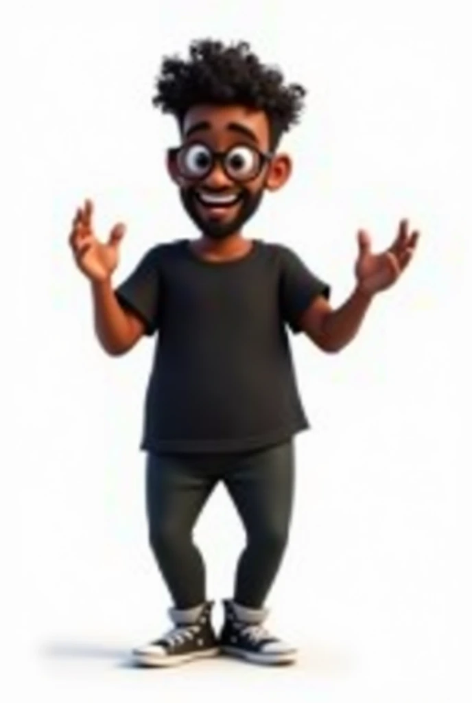 Cartoon character of a bald black man animation character, Caractere estilizado, animation style rendering, 3D estilizado, Arnold Maya render, 3 d render stylized, toon render keyshot, Personagem 3D, Personagem 3D, 3d rendering stylized, 3 d character render, personagem de desenho animado, Personagem de close up, Pose de personagem,  (Estilo Pixar) (master part:1.2) (Bokeh) (best quality) (pele detalhada) (textura detalhada) (8k) (argila) (Cinematic lighting) (foco nítido