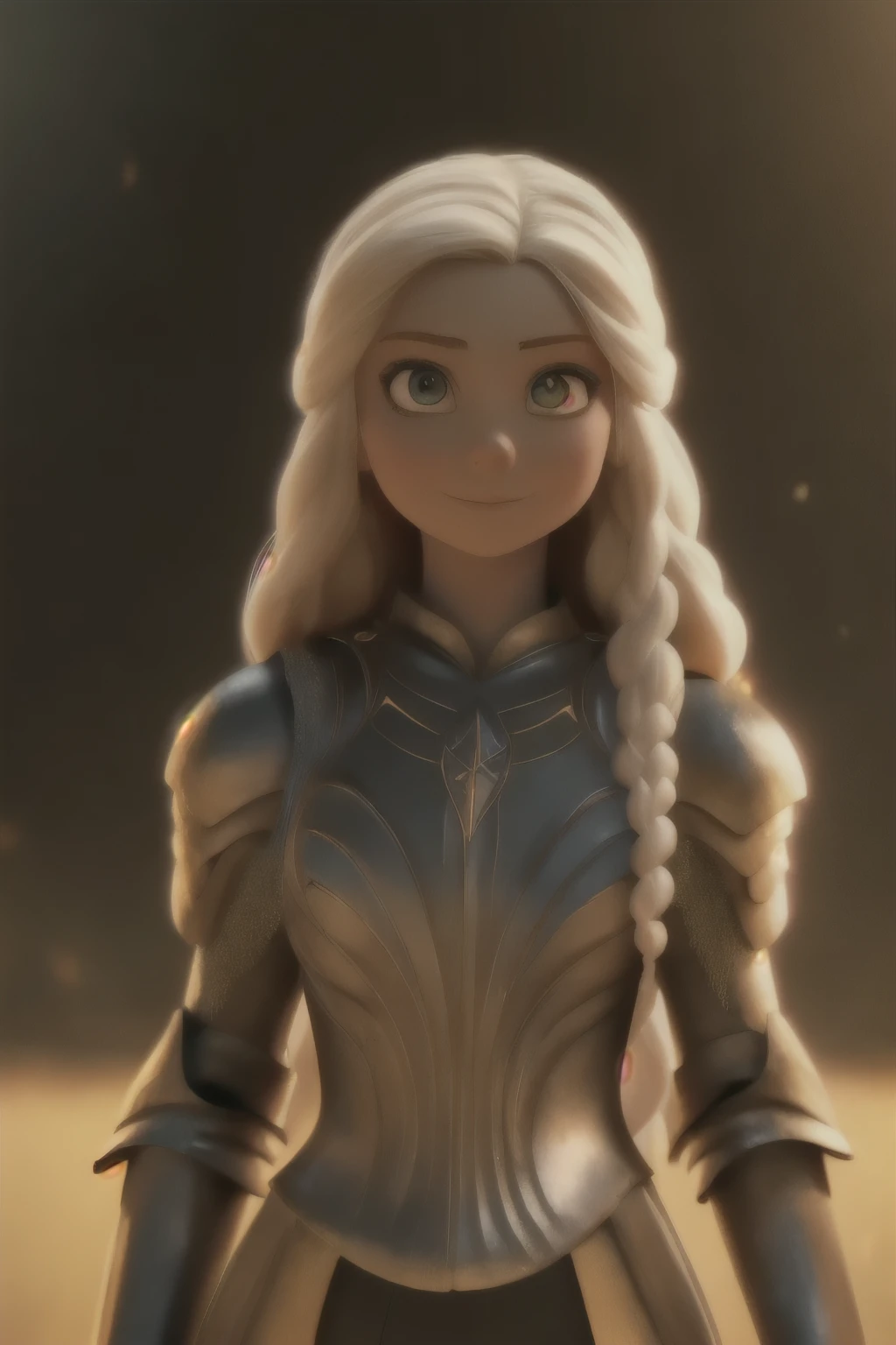 Galadriel. Hyper-realistic details on the face and hands , metal texture of the highly detailed armor , skin illuminated with perfection , cinematic atmosphere , epic and glorious . natural light, 35mm photograph, film, professional, 4K, highly detailed, Golden hour lighting. Depth of field F2. Rule of Thirds Composition.