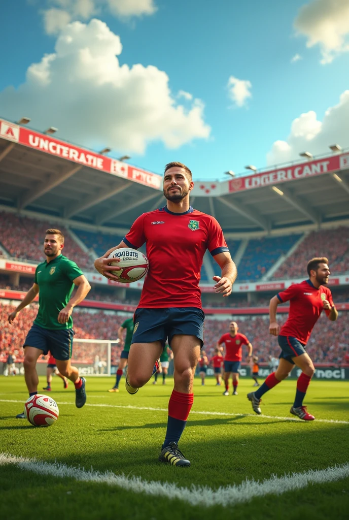 Male rugby players farting
