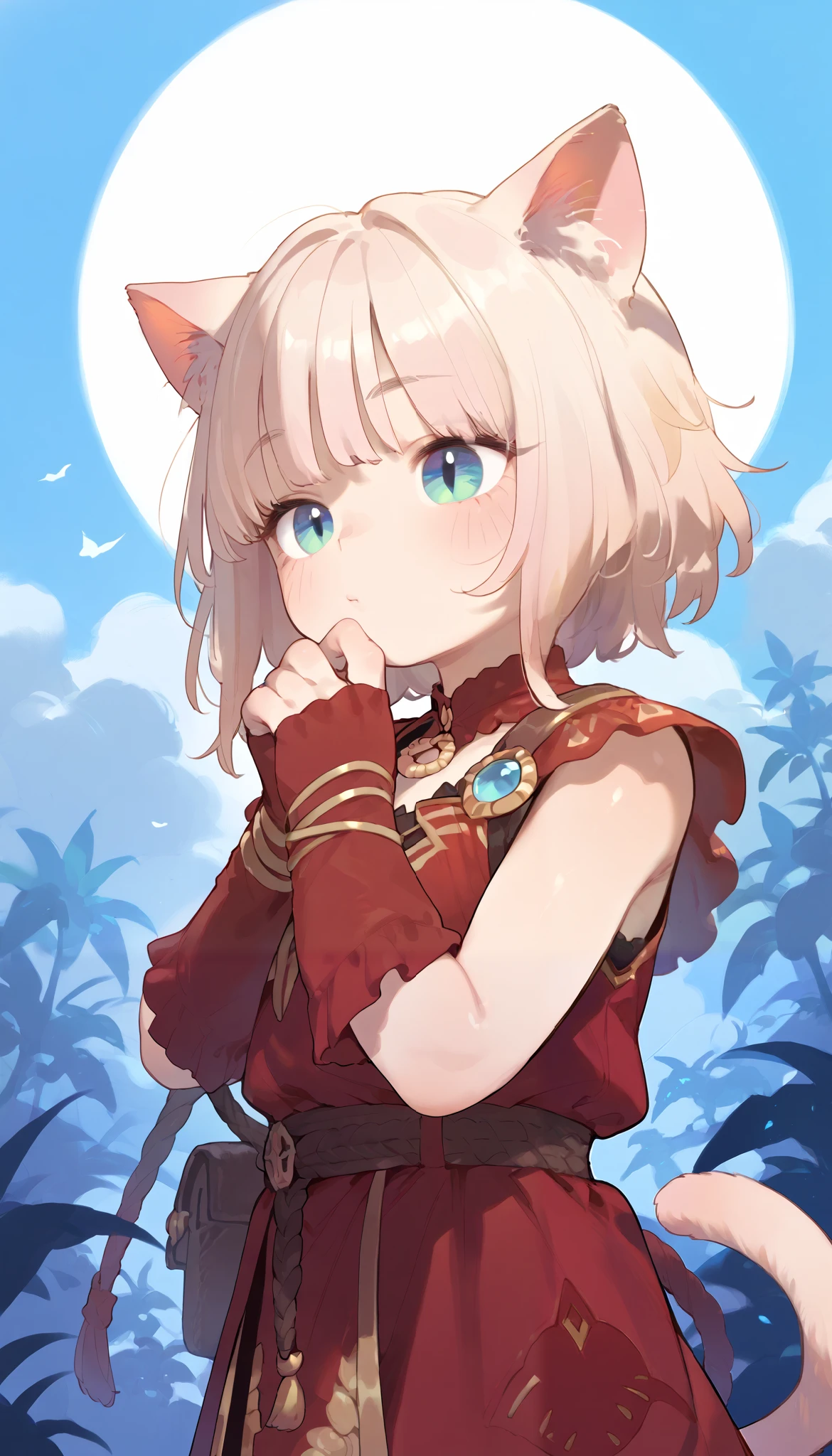 A cute Lalafell from FFXIV wearing a short skirt, upskirt view, upward angle, worm's eye view