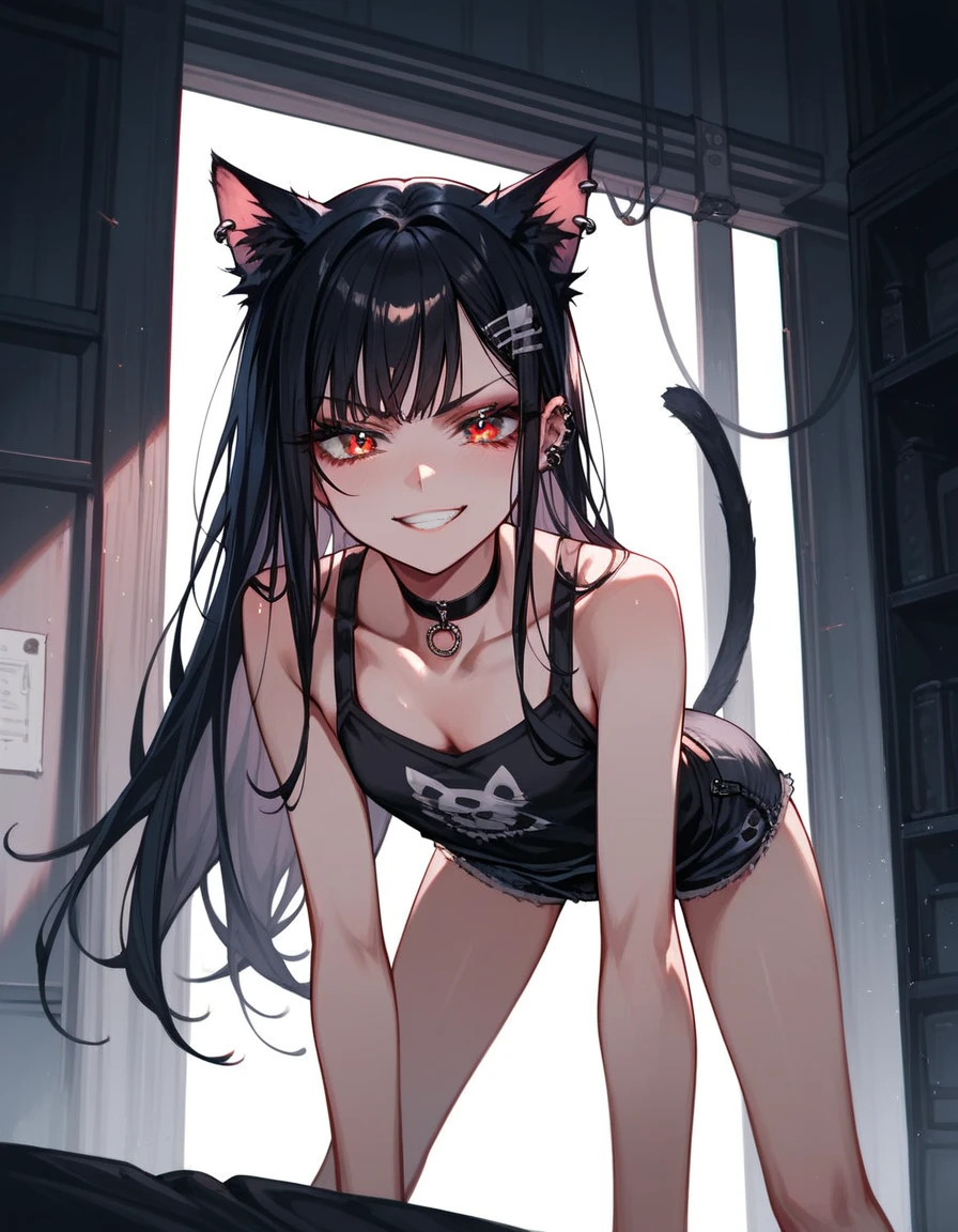 adorable visage, neko girl, tenue sexy, pose cute
