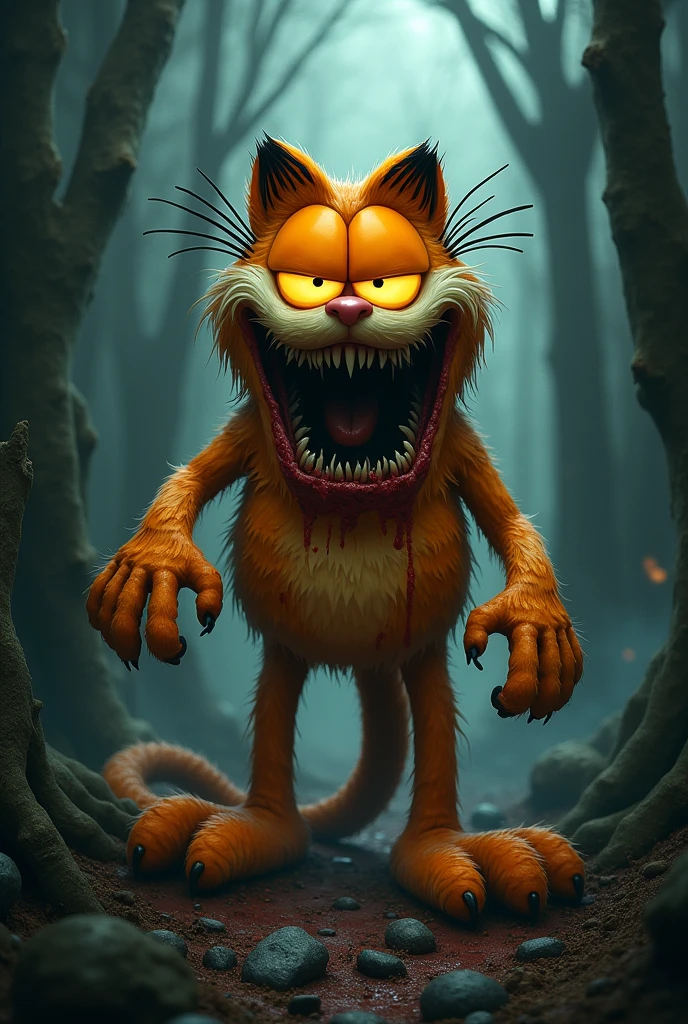 Lasanha cat Garfield horror movie poster 