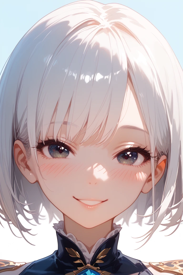 1girl, Short Hair, White Hair, Blush, Smile, black mask on eyes, nice body, big boobs,Simple background, front view, close up face, beautiful face
Anime, Anime Style, High Resolution, Masterpiece, Accurate, Best Quality, High Details, HD, High Quality