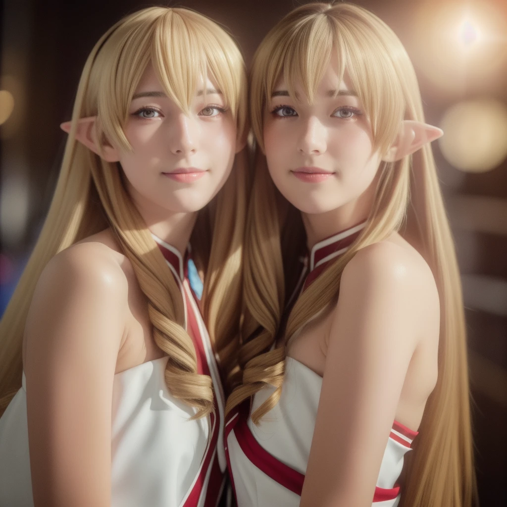 smile,
1girl,solo,blonde hair,very long hair,pointy ears,twin drills,red eyes,solo,ahoge,elf,drill hair,hair between eyes,bangs,hair intakes,hair behind ear,revealing dress,silver dress,gold dress,white dress,red dress,, Exquisite visuals, high-definition,masterpiece,best quality,, 18yo,Young female,Beautiful Fingers,Beautiful long legs,Beautiful body,Beautiful Nose,Beautiful character design, perfect eyes, perfect face,expressive eyes,
official art,extremely detailed CG unity 8k wallpaper, perfect lighting,Colorful, Bright_Front_face_Lighting,shiny skin, 
(masterpiece:1.0),(best_quality:1.0), ultra high res,4K,ultra-detailed,
photography, 8K, HDR, highres, absurdres:1.2, Kodak portra 400, film grain, blurry background, bokeh:1.2, lens flare, (vibrant_color:1.2), (beautiful_face:1.5),(narrow_waist), ,NSFW,