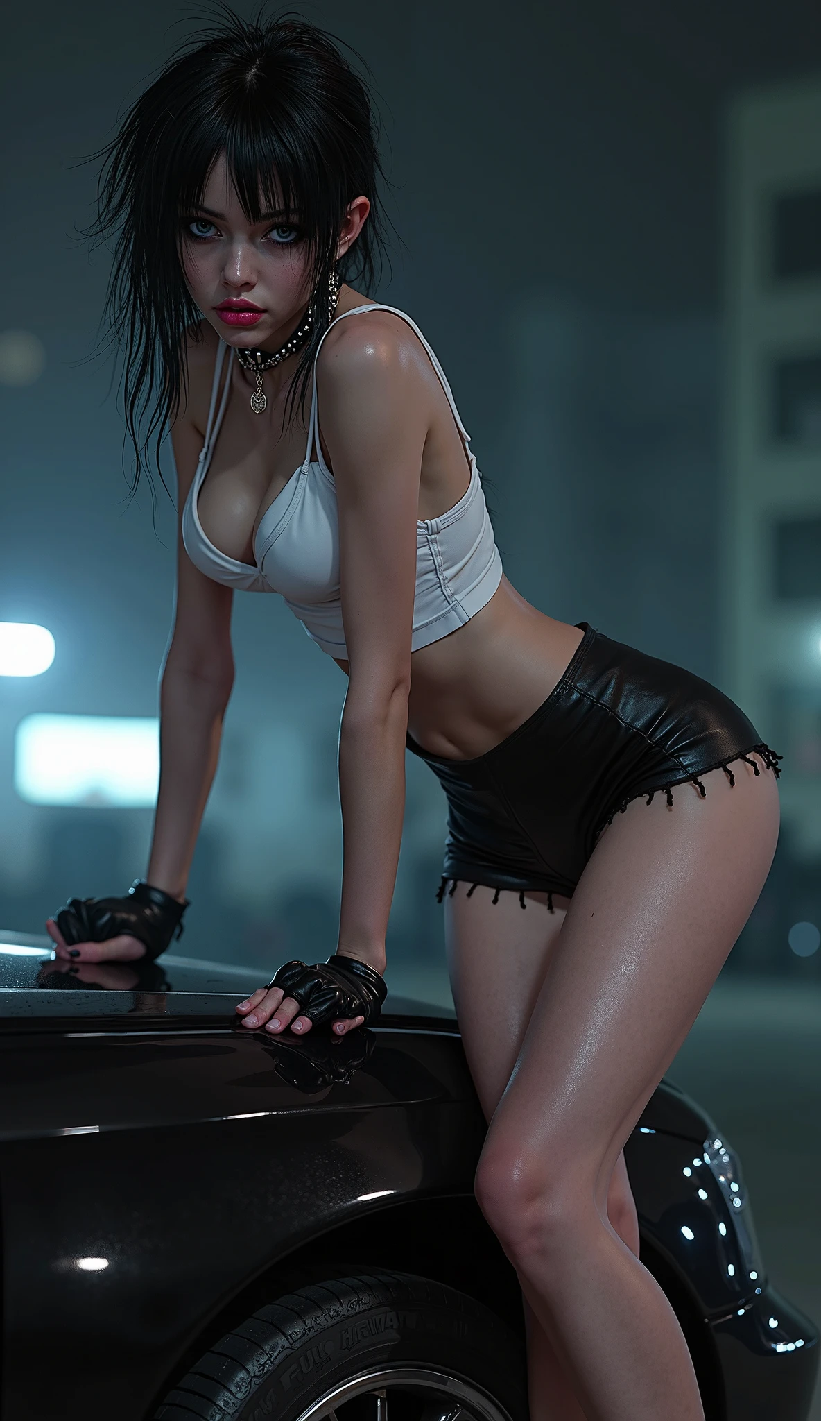 Sitting, backseat, cop car, realistic ((Cardi B as Jinx from League of Legends, Lolita prostitute)), ((seated in the back seat of a police car, breasts pressed together, handcuffed, hands out of view, hands behind her back, crying real tears, sad)), hysterical crying, emotional breakdown, (((criminal, under arrest, erotic, hentai))), seductive, (looking at viewer from the back seat of a police vehicle), (interior of a realistic cop car, ray tracing, octane render), hyperrealism, unreal engine, perfect composition, perfect render, perfect lighting, cinema 4d, 3dcg, 8k vector photography, hyperrealism photography, busty, young, teen, high resolution perfect body perfect face perfect hands perfect fingers perfect breasts 8k, (((micro bikini, all black schoolgirl uniform, camel toe, areolas protruding areolas indentation breasts swinging freely))), ((green eyes, half Asian half Spanish, mixed girl, fit,)) ripped, Six pack abs, (((super thick, small waist, short red hair with bangs and highlights,))) emerald eyes, beautiful eyes, captivating, alluring, lolita hair ornaments, Tank Girl, punk style, cyberpunk, vaporwave, Tokyo, midnight, realistic lighting, realistic environment, detailed outfit, realistic facial features, ((perfect angle, perfect pose, focus on face camel toe and breasts)) transparent
